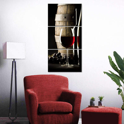 A Glass of Red Wine Multi Canvas Wall Art Ideas, Multi Piece Panel Canvas Home Decor Housewarming Gift Ideas Framed Prints, Canvas