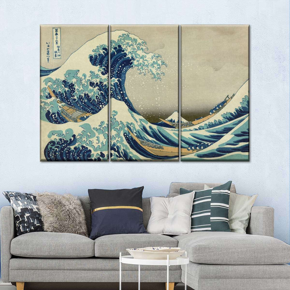 The Great Wave Off Kanagawa Japanese Vintage Retro Graphic Multi Canvas Wall Art Ideas, Multi Piece Panel Canvas Home Decor Housewarming Gift Ideas Framed Prints, Canvas