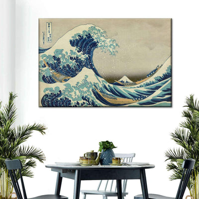 The Great Wave Off Kanagawa Japanese Vintage Retro Graphic Multi Canvas Wall Art Ideas, Multi Piece Panel Canvas Home Decor Housewarming Gift Ideas Framed Prints, Canvas