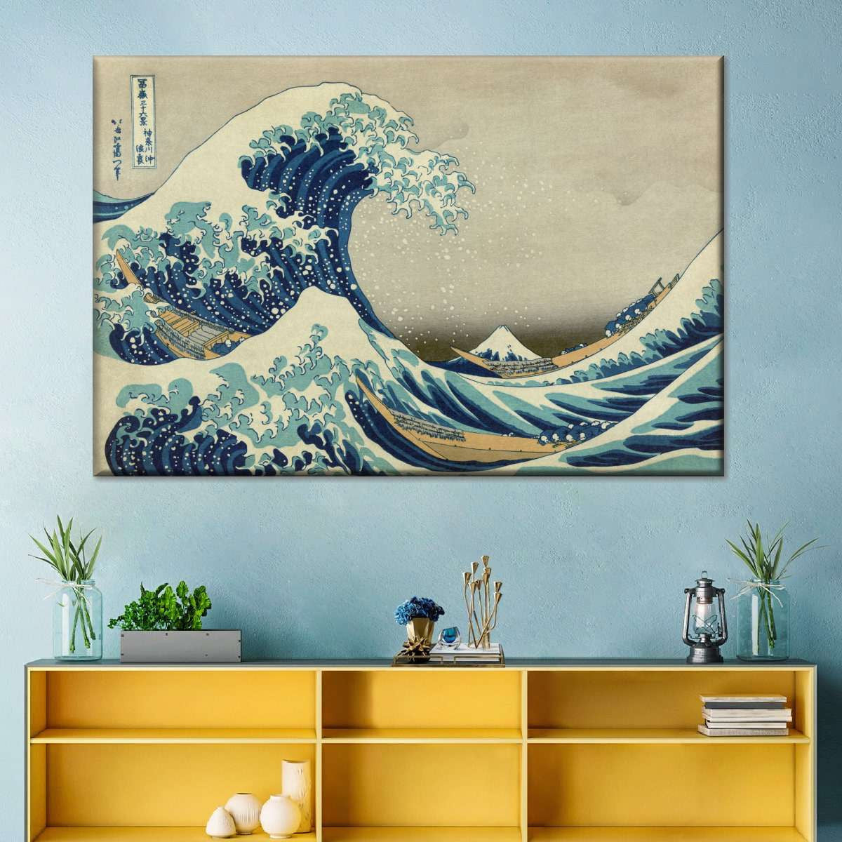 The Great Wave Off Kanagawa Japanese Vintage Retro Graphic Multi Canvas Wall Art Ideas, Multi Piece Panel Canvas Home Decor Housewarming Gift Ideas Framed Prints, Canvas