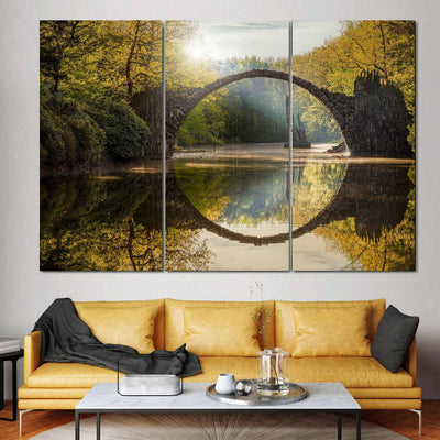 Natural Landscape Devil's Bridge Sun Forest  Multi Canvas Wall Art Ideas, Multi Piece Panel Canvas Home Decor Housewarming Gift Ideas Framed Prints, Canvas
