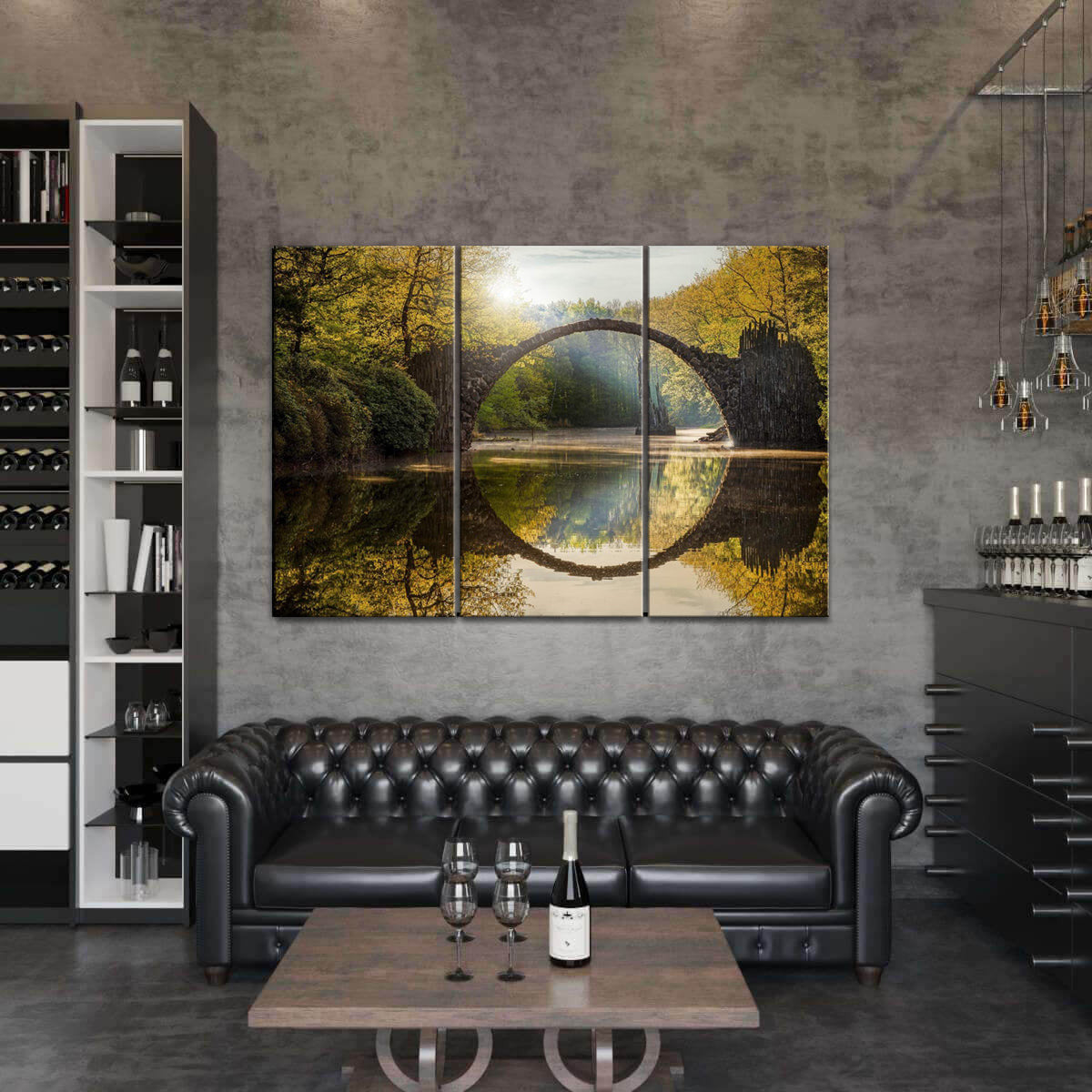 Natural Landscape Devil's Bridge Sun Forest  Multi Canvas Wall Art Ideas, Multi Piece Panel Canvas Home Decor Housewarming Gift Ideas Framed Prints, Canvas
