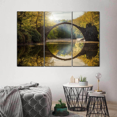 Natural Landscape Devil's Bridge Sun Forest  Multi Canvas Wall Art Ideas, Multi Piece Panel Canvas Home Decor Housewarming Gift Ideas Framed Prints, Canvas