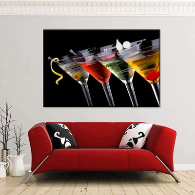 Blue Bliss Wine Drinking Multi Canvas Wall Art Ideas, Multi Piece Panel Canvas Home Decor Housewarming Gift Ideas Framed Prints, Canvas