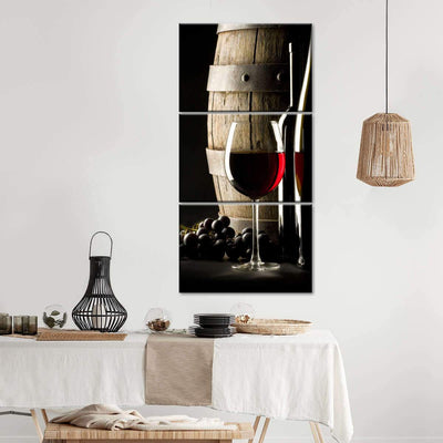 Blue Bliss Wine Drinking Multi Canvas Wall Art Ideas, Multi Piece Panel Canvas Home Decor Housewarming Gift Ideas Framed Prints, Canvas
