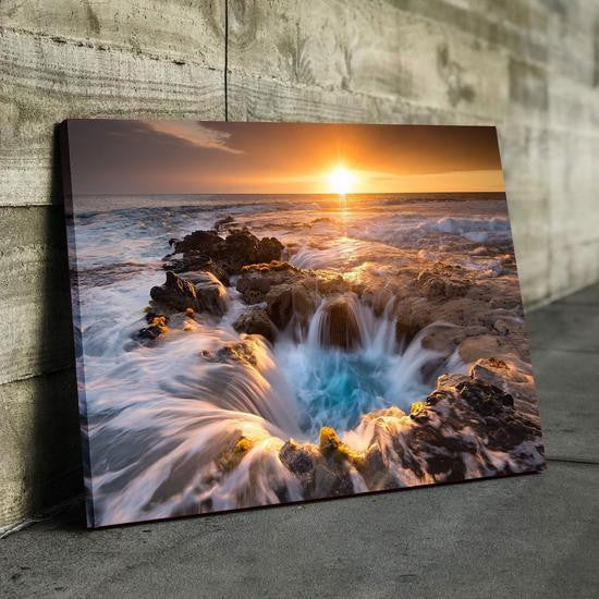 Beautiful Natural Lanscape Hawaiian Maelstrom Beach Sunrise Multi Canvas Wall Art Ideas, Multi Piece Panel Canvas Home Decor Housewarming Gift Ideas Framed Prints, Canvas