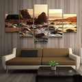 Natural Landscape Rocky Beach Multi Canvas Wall Art Ideas, Multi Piece Panel Canvas Home Decor Housewarming Gift Ideas Framed Prints, Canvas