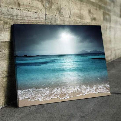 Beach Brewing Storm in the Tropics Multi Canvas Wall Art Ideas, Multi Piece Panel Canvas Home Decor Housewarming Gift Ideas Framed Prints, Canvas