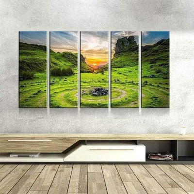 Natural Landscape Druidic Circles Dungeons & Dragons Multi Canvas Wall Art Ideas, Multi Piece Panel Canvas Home Decor Housewarming Gift Ideas Framed Prints, Canvas