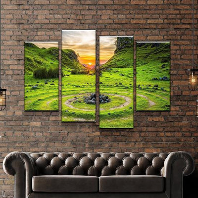 Natural Landscape Druidic Circles Dungeons & Dragons Multi Canvas Wall Art Ideas, Multi Piece Panel Canvas Home Decor Housewarming Gift Ideas Framed Prints, Canvas