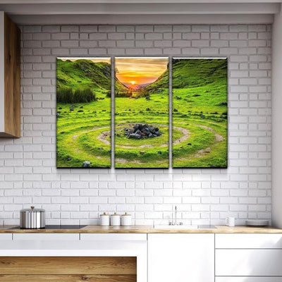 Natural Landscape Druidic Circles Dungeons & Dragons Multi Canvas Wall Art Ideas, Multi Piece Panel Canvas Home Decor Housewarming Gift Ideas Framed Prints, Canvas