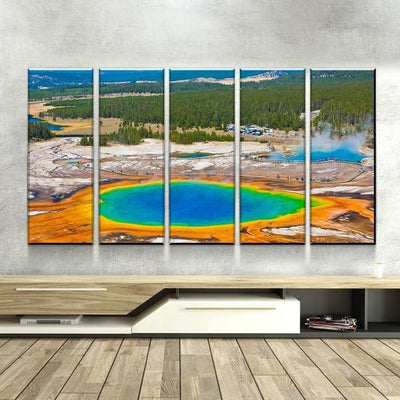 Natural Landscape Prismatic Geyser Multi Canvas Wall Art Ideas, Multi Piece Panel Canvas Home Decor Housewarming Gift Ideas Framed Prints, Canvas