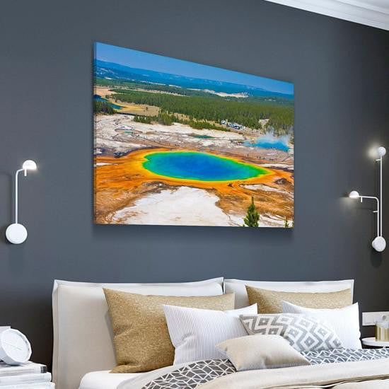Natural Landscape Prismatic Geyser Multi Canvas Wall Art Ideas, Multi Piece Panel Canvas Home Decor Housewarming Gift Ideas Framed Prints, Canvas