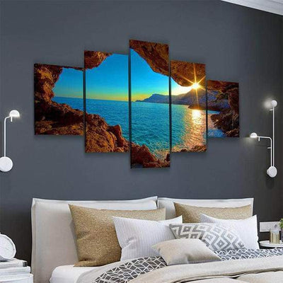 Natural Landscape Prismatic Geyser Multi Canvas Wall Art Ideas, Multi Piece Panel Canvas Home Decor Housewarming Gift Ideas Framed Prints, Canvas
