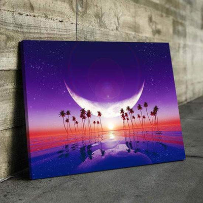 Whimsical Tropics Landscape Multi Canvas Wall Art Ideas, Multi Piece Panel Canvas Home Decor Housewarming Gift Ideas Framed Prints, Canvas