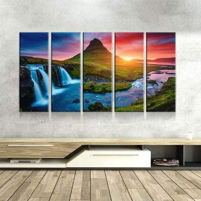 Natural Landscape Primordial Sunset Multi Canvas Wall Art Ideas, Multi Piece Panel Canvas Home Decor Housewarming Gift Ideas Framed Prints, Canvas