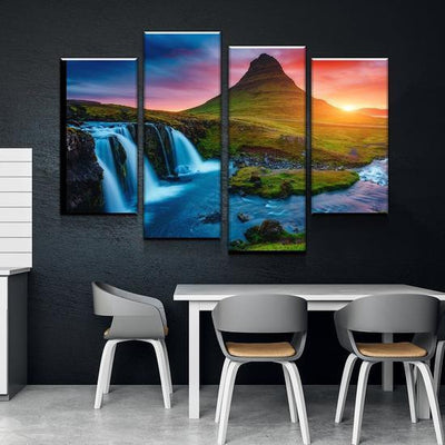 Natural Landscape Primordial Sunset Multi Canvas Wall Art Ideas, Multi Piece Panel Canvas Home Decor Housewarming Gift Ideas Framed Prints, Canvas