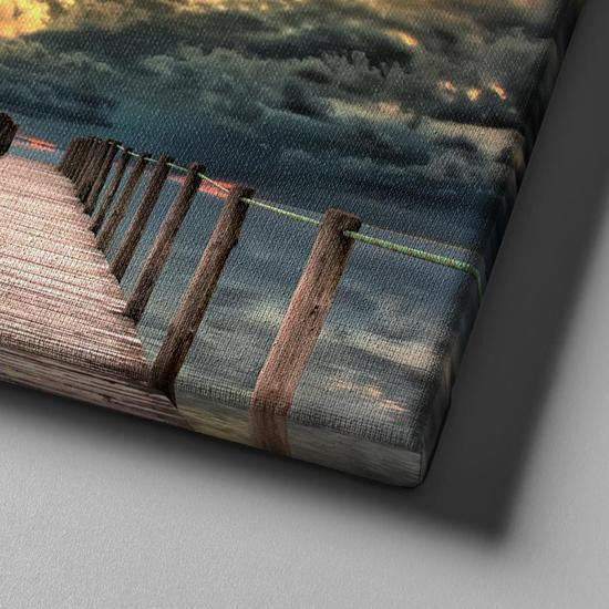Sunset at the Pier Sunset Multi Canvas Wall Art Ideas, Multi Piece Panel Canvas Home Decor Housewarming Gift Ideas Framed Prints, Canvas