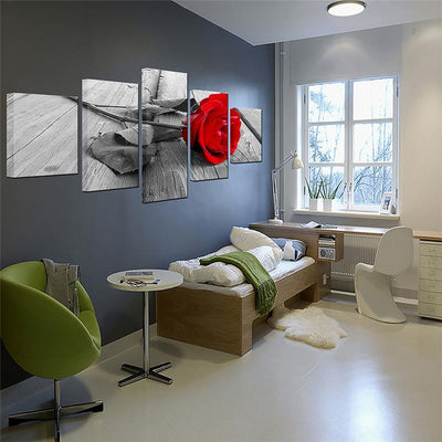 Romantic Vivid Rose Black and White Style Multi Canvas Wall Art Ideas, Multi Piece Panel Canvas Home Decor Housewarming Gift Ideas Framed Prints, Canvas