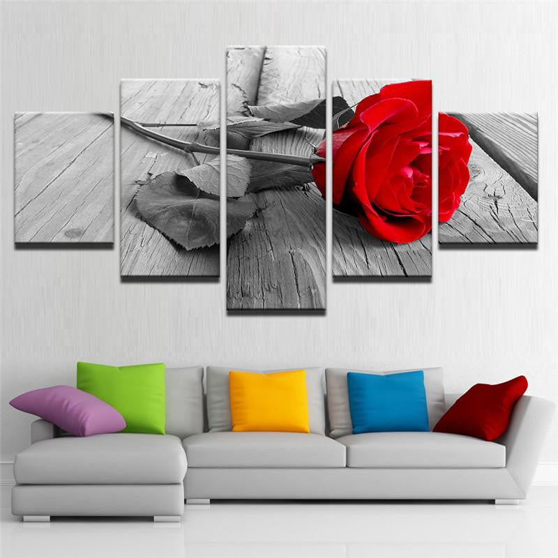 Romantic Vivid Rose Black and White Style Multi Canvas Wall Art Ideas, Multi Piece Panel Canvas Home Decor Housewarming Gift Ideas Framed Prints, Canvas