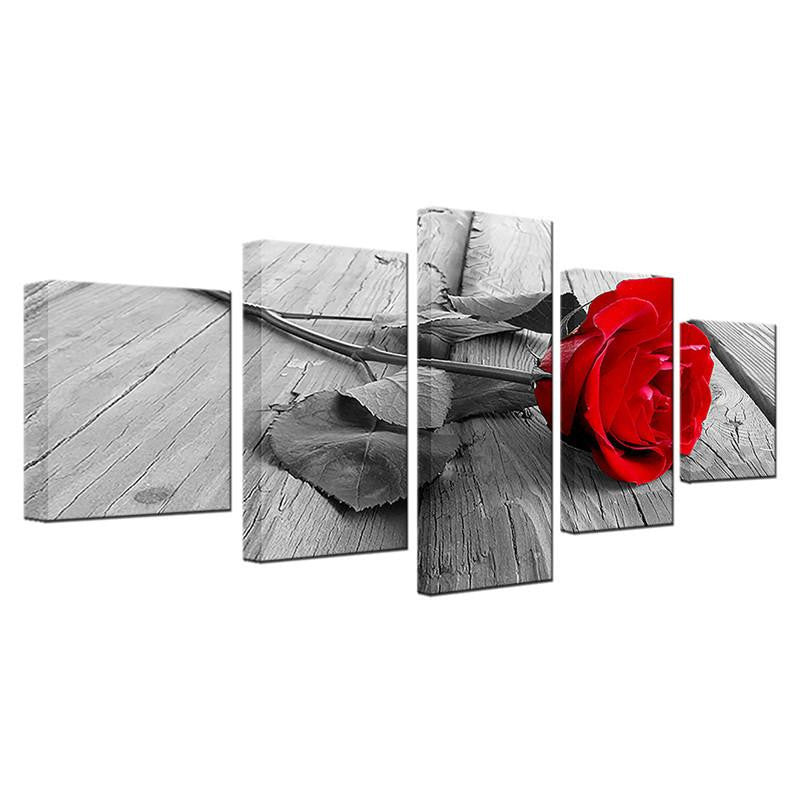 Romantic Vivid Rose Black and White Style Multi Canvas Wall Art Ideas, Multi Piece Panel Canvas Home Decor Housewarming Gift Ideas Framed Prints, Canvas