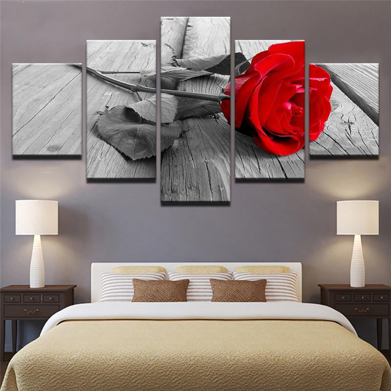 Romantic Vivid Rose Black and White Style Multi Canvas Wall Art Ideas, Multi Piece Panel Canvas Home Decor Housewarming Gift Ideas Framed Prints, Canvas