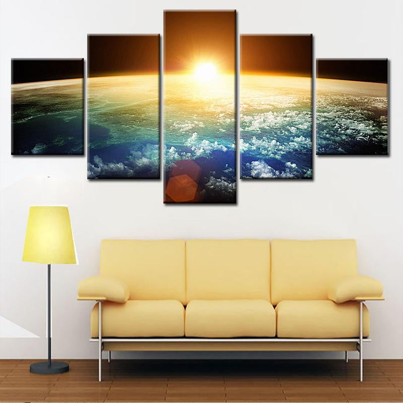 Vintage Retro Sun Setting on Italy Multi Canvas Wall Art Ideas, Multi Piece Panel Canvas Home Decor Housewarming Gift Ideas Framed Prints, Canvas