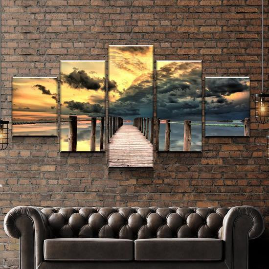Sunset Gondola Ride Multi Canvas Wall Art Ideas, Multi Piece Panel Canvas Home Decor Housewarming Gift Ideas Framed Prints, Canvas
