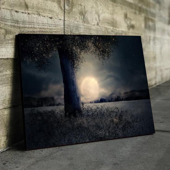 Natural Landscape Enchanting Full Moon Multi Canvas Wall Art Ideas, Multi Piece Panel Canvas Home Decor Housewarming Gift Ideas Framed Prints, Canvas