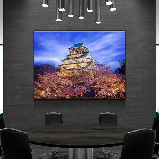 Secluded Japanese Castle Multi Canvas Wall Art Ideas, Multi Piece Panel Canvas Home Decor Housewarming Gift Ideas Framed Prints, Canvas