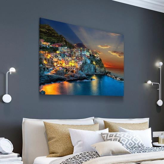 Secluded Japanese Castle Multi Canvas Wall Art Ideas, Multi Piece Panel Canvas Home Decor Housewarming Gift Ideas Framed Prints, Canvas