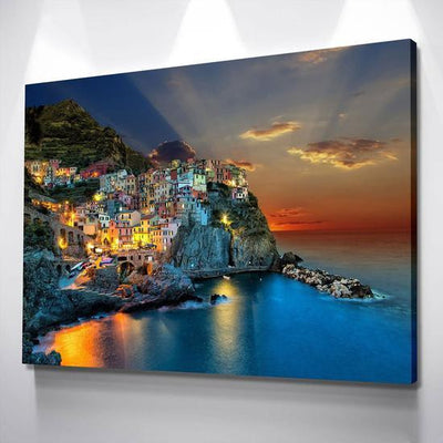 Secluded Japanese Castle Multi Canvas Wall Art Ideas, Multi Piece Panel Canvas Home Decor Housewarming Gift Ideas Framed Prints, Canvas