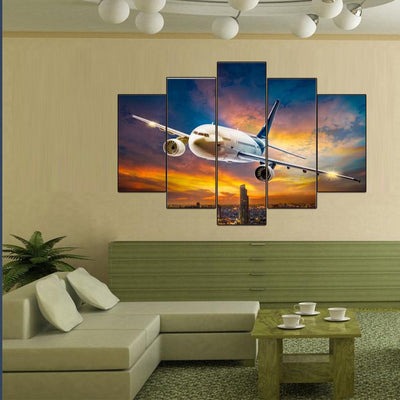 Soaring the Skies Aviation Landscape Multi Canvas Wall Art Ideas, Multi Piece Panel Canvas Home Decor Housewarming Gift Ideas Framed Prints, Canvas