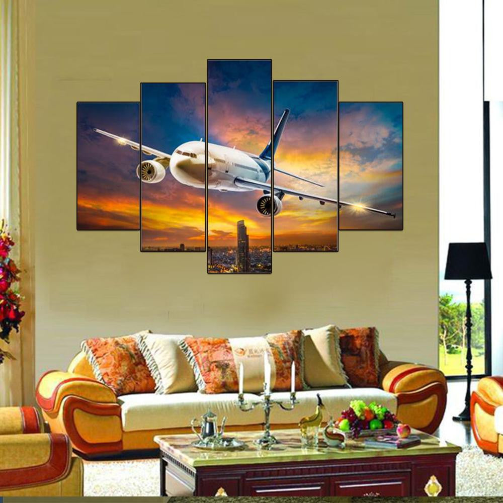 Soaring the Skies Aviation Landscape Multi Canvas Wall Art Ideas, Multi Piece Panel Canvas Home Decor Housewarming Gift Ideas Framed Prints, Canvas