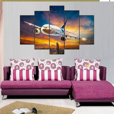 Soaring the Skies Aviation Landscape Multi Canvas Wall Art Ideas, Multi Piece Panel Canvas Home Decor Housewarming Gift Ideas Framed Prints, Canvas