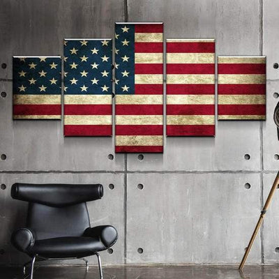 Stars and Stripes American Flag USA Flag Multi Canvas Wall Art Ideas, Multi Piece Panel Canvas Home Decor Housewarming Gift Ideas Framed Prints, Canvas