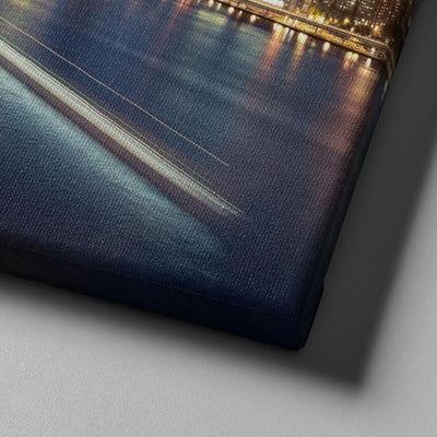 New York City at Dusk City Night View Landscape Multi Canvas Wall Art Ideas, Multi Piece Panel Canvas Home Decor Housewarming Gift Ideas Framed Prints, Canvas