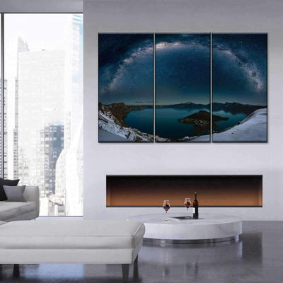 New York City at Dusk City Night View Landscape Multi Canvas Wall Art Ideas, Multi Piece Panel Canvas Home Decor Housewarming Gift Ideas Framed Prints, Canvas