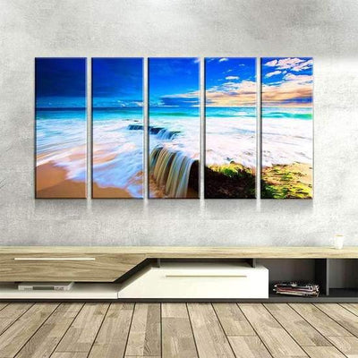 Cascading Paradise Natural Lanscape Multi Canvas Wall Art Ideas, Multi Piece Panel Canvas Home Decor Housewarming Gift Ideas Framed Prints, Canvas