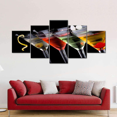 A Taste of the Fine Life Cocktail Wine Drink Multi Canvas Wall Art Ideas, Multi Piece Panel Canvas Home Decor Housewarming Gift Ideas Framed Prints, Canvas