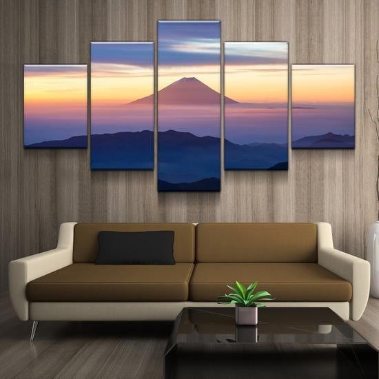 Mt Fuji Floating Above the Clouds Natural Landscape Multi Canvas Wall Art Ideas, Multi Piece Panel Canvas Home Decor Housewarming Gift Ideas Framed Prints, Canvas