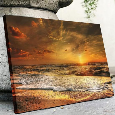 Beautiful Sunrise At Beach Golden Coast Multi Canvas Wall Art Ideas, Multi Piece Panel Canvas Home Decor Housewarming Gift Ideas Framed Prints, Canvas