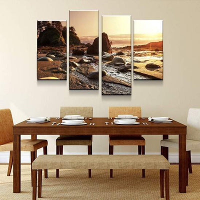 Natural Landscape Savannah Tree at Sunset  Multi Canvas Wall Art Ideas, Multi Piece Panel Canvas Home Decor Housewarming Gift Ideas Framed Prints, Canvas