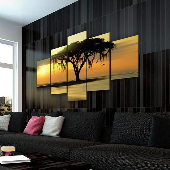 Secluded Island Natural Landscape Beach Sunset Island Multi Canvas Wall Art Ideas, Multi Piece Panel Canvas Home Decor Housewarming Gift Ideas Framed Prints, Canvas