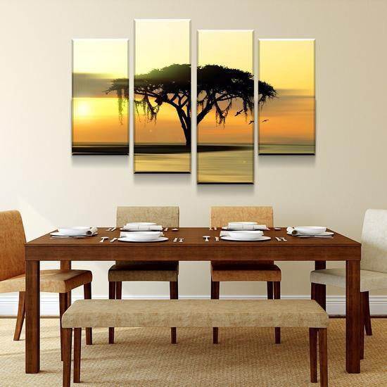 Secluded Island Natural Landscape Beach Sunset Island Multi Canvas Wall Art Ideas, Multi Piece Panel Canvas Home Decor Housewarming Gift Ideas Framed Prints, Canvas