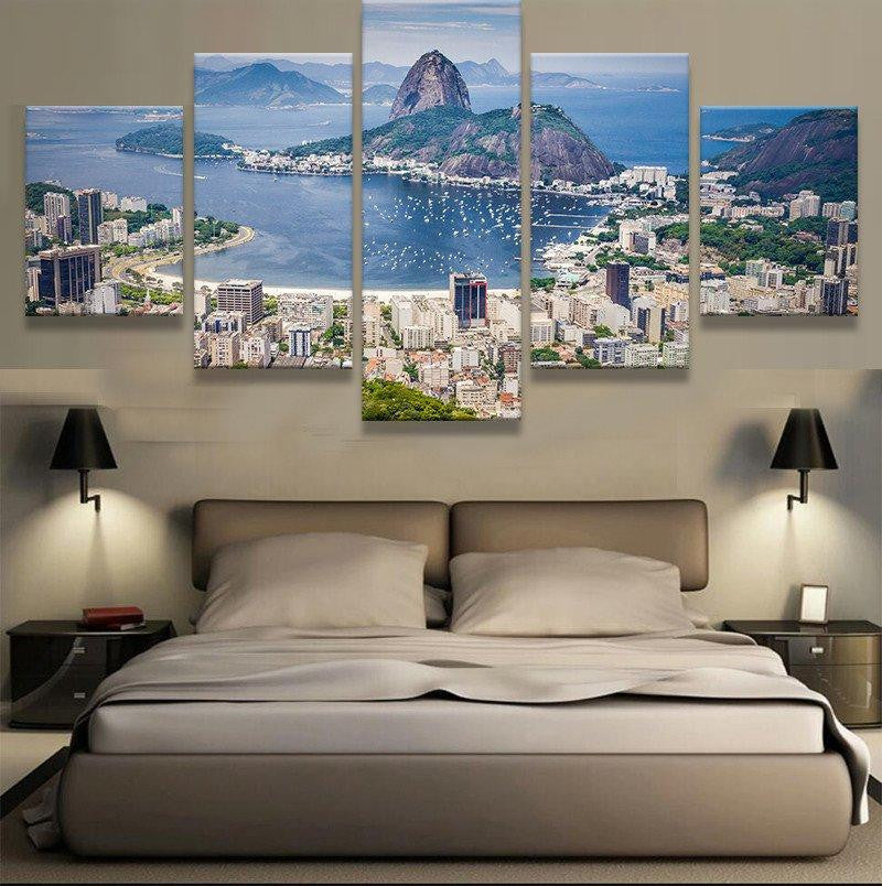 Landspace Rio de Janeiro Landscape Brazil Multi Canvas Wall Art Ideas, Multi Piece Panel Canvas Home Decor Housewarming Gift Ideas Framed Prints, Canvas