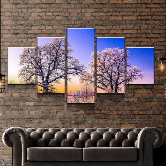 Peaceful Winter Forest Multi CanvasBeautiful Wall Art Ideas, Multi Piece Panel Canvas Home Decor Housewarming Gift Ideas Framed Prints, Canvas