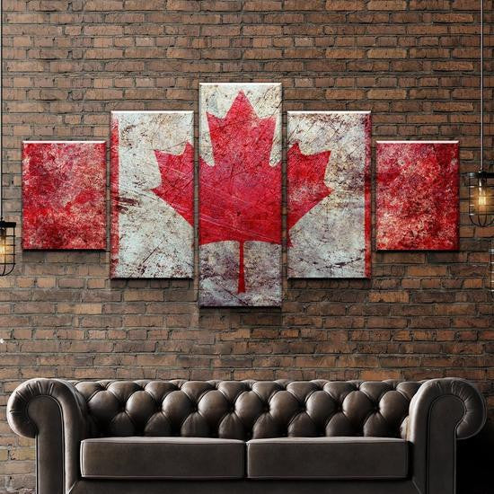 Maple Leaf Canadian Flag Canadian Flag Multi Canvas Wall Art Ideas, Multi Piece Panel Canvas Home Decor Housewarming Gift Ideas Framed Prints, Canvas