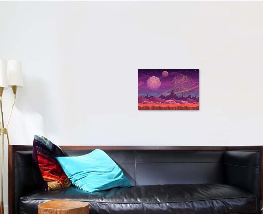 Alien Fantastic Landscape Seamless Space Background, Fantastic Premium Multi Canvas Prints, Multi Piece Panel Canvas Home Decor, Luxury Gallery Wall Fine Art