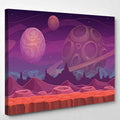 Alien Fantastic Landscape Seamless Space Background, Fantastic Premium Multi Canvas Prints, Multi Piece Panel Canvas Home Decor, Luxury Gallery Wall Fine Art